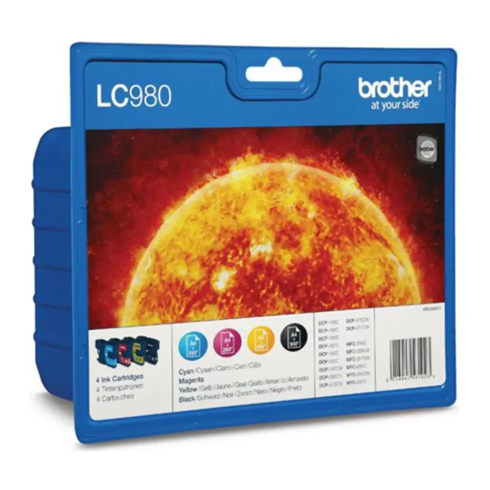 Brother LC980 Blekkpatron 4-pk.