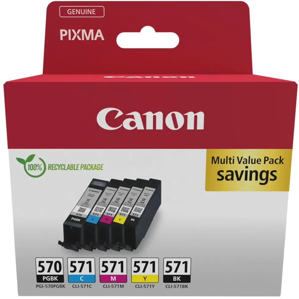 Canon CLI-571 og CLI-570 Blekkpatron 5-pakk