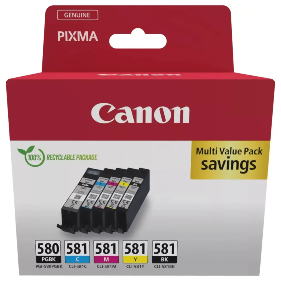 Canon PGI-580 og CLI-581 Blekkpatron 5-pk.