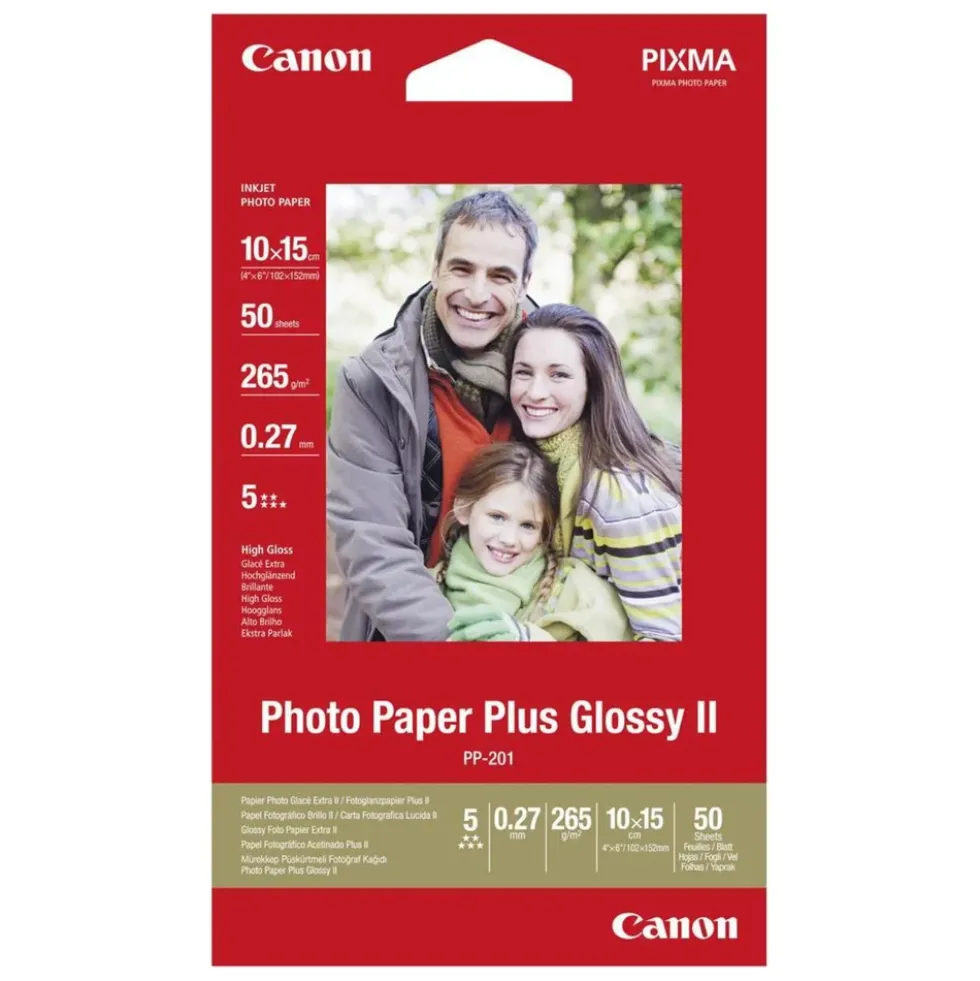 Canon Pus Glossy II Fotopapir 10x15 cm 50-pk.