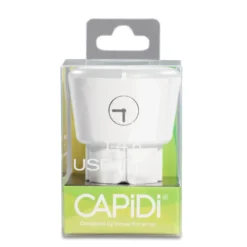 Capidi USB-sikkerhetstimer med to porter - 3,4 A Hvit