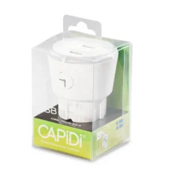 Capidi USB-sikkerhetstimer med to porter - 3,4 A Hvit