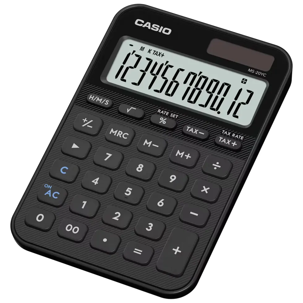 Casio MS-20YC bordskalkulator med 12 sifre Svart