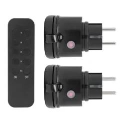 Cleverio Mini-fjernstrømbryter for utendørsbruk 3680W 2-pk