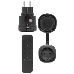 Cleverio Mini-fjernstrømbryter for utendørsbruk 3680W 2-pk