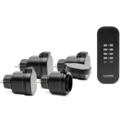 Cleverio Mini-fjernstrømbryter for utendørsbruk 3000 W 4-pk.