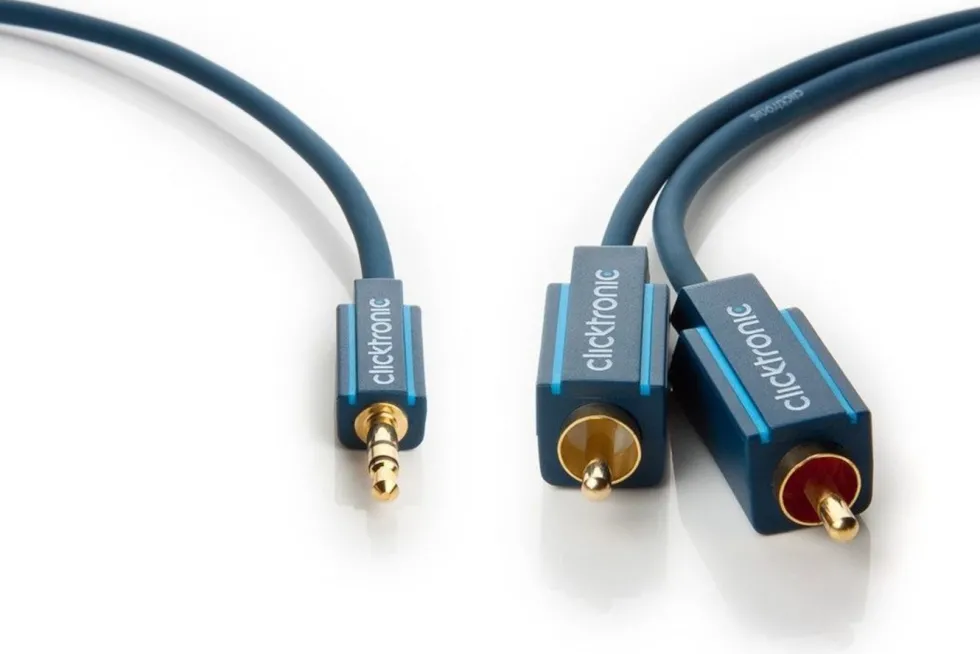 Clicktronic Lydkabel 3,5 mm til 2x RCA 1 m