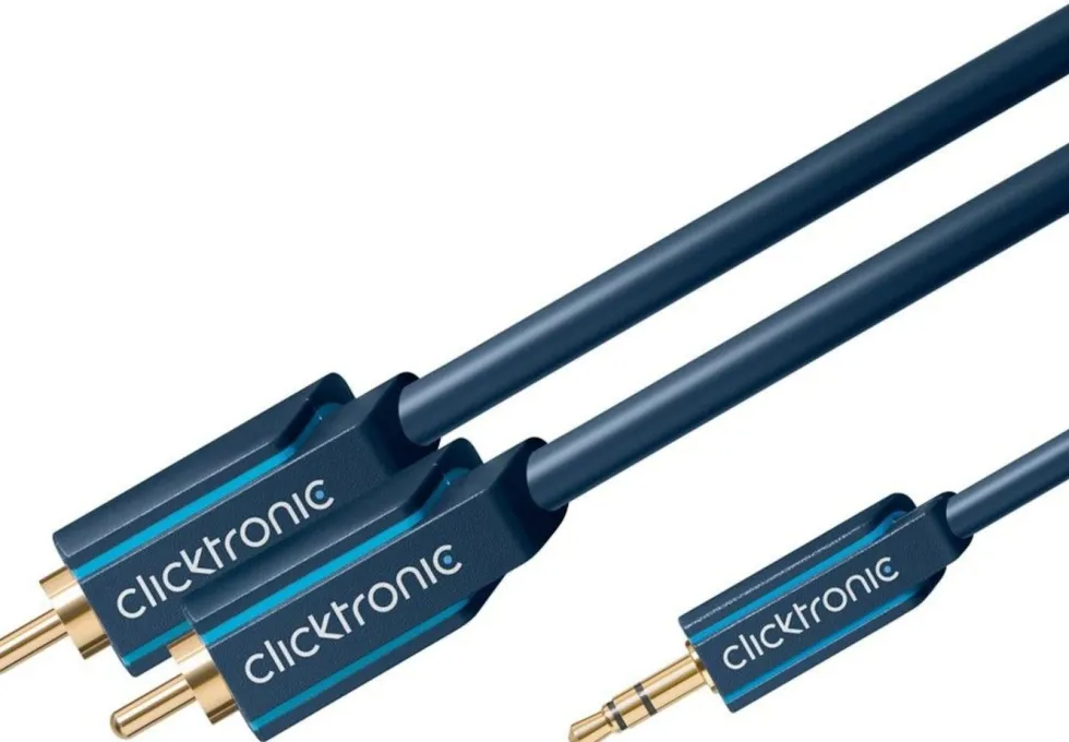 Clicktronic Lydkabel 3,5 mm til 2x RCA 1 m