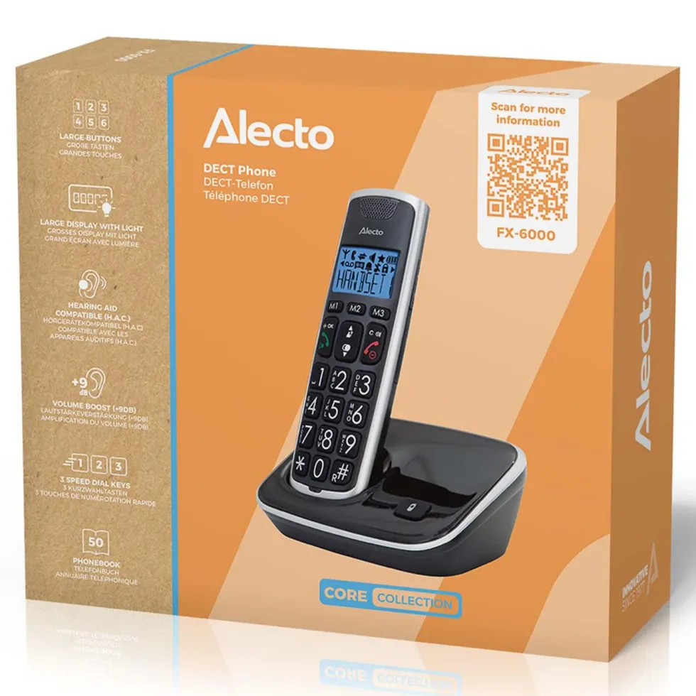 DECT-telefon Alecto FX-6000 (1 hodetelefon + basestasjon)