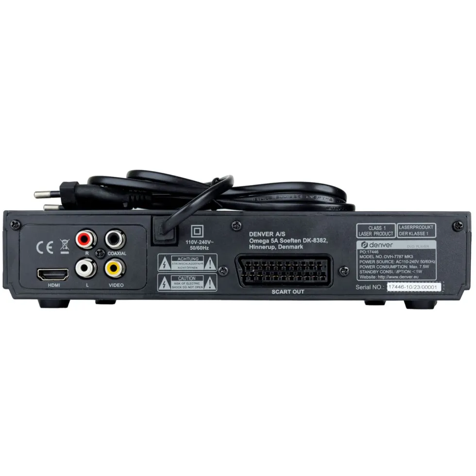 Denver DVH-7787 DVD-spiller med HDMI og Scart 1080p