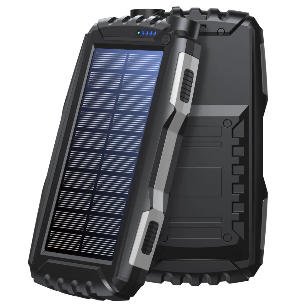 Denver Powerbank med solcelle og lommelykt 20 000 mAh