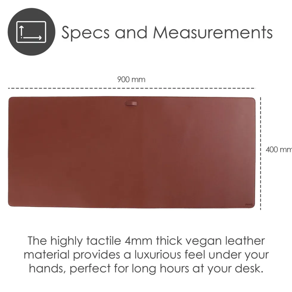 Desire2 Skrivebordsmatte i vegansk skinn 900×400 mm Brun
