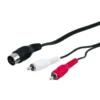 DIN-kabel 5-polet hann til 2x RCA-hanner 1,5 m