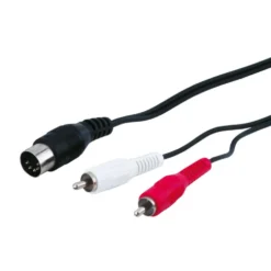 DIN-kabel 5-polet hann til 2x RCA-hanner 1,5 m