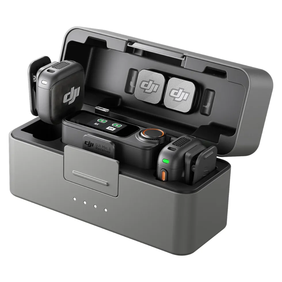 DJI Mic 3 trådløst mikrofonsett 2 TX + 1 RX + ladeetui