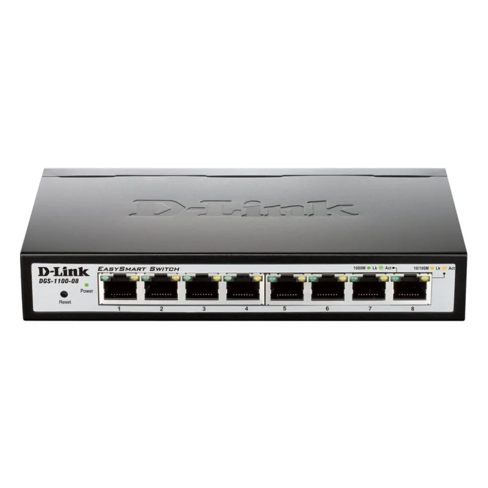 D-Link DGS-1100-08 Konfigurerbar gigabitswitch 8 porter