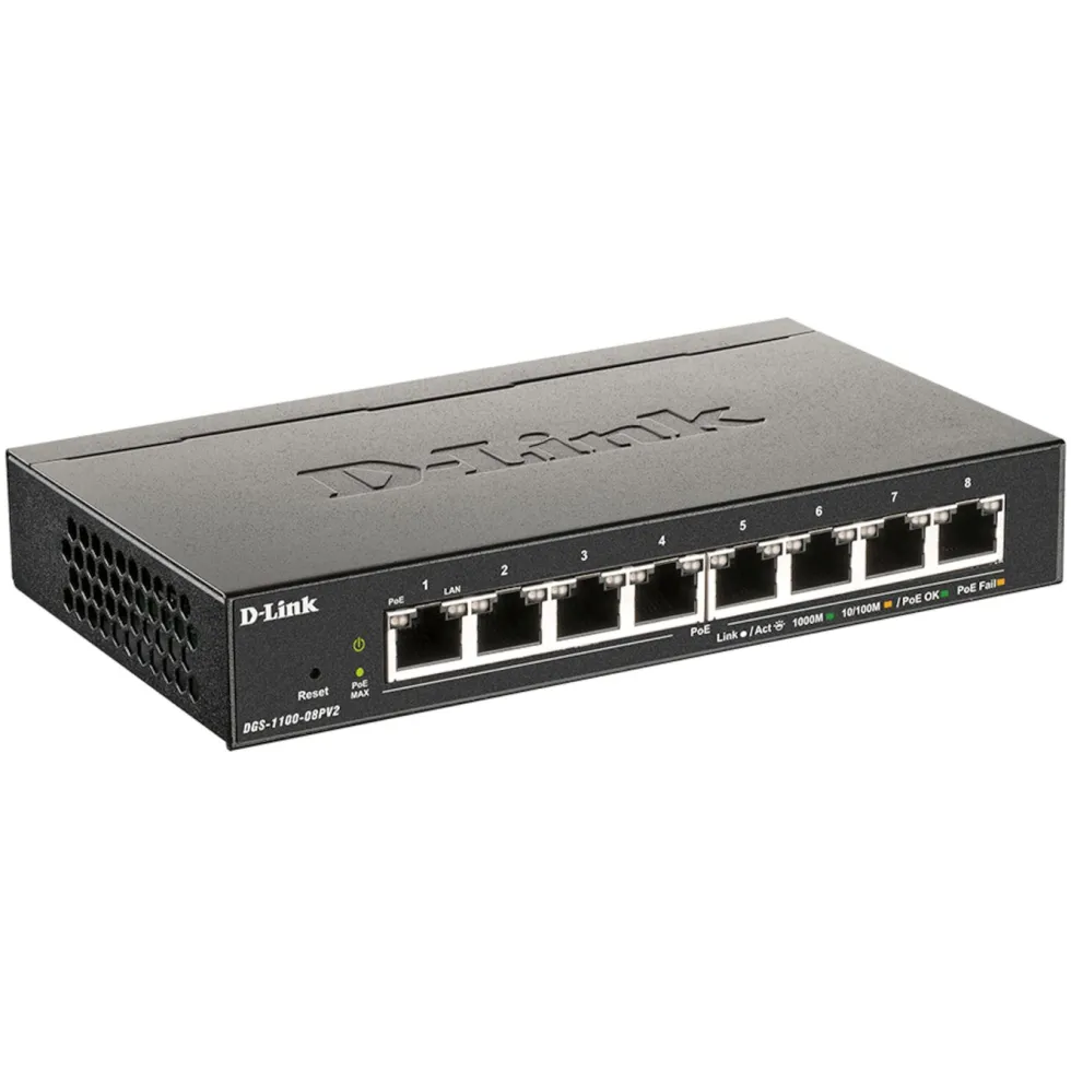 D-Link Gigabitswitch 8 porter PoE