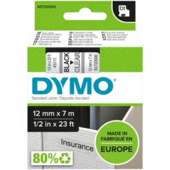 Dymo D1-merketape 12 mm Klar