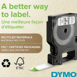 Dymo D1-merketape 12 mm Klar