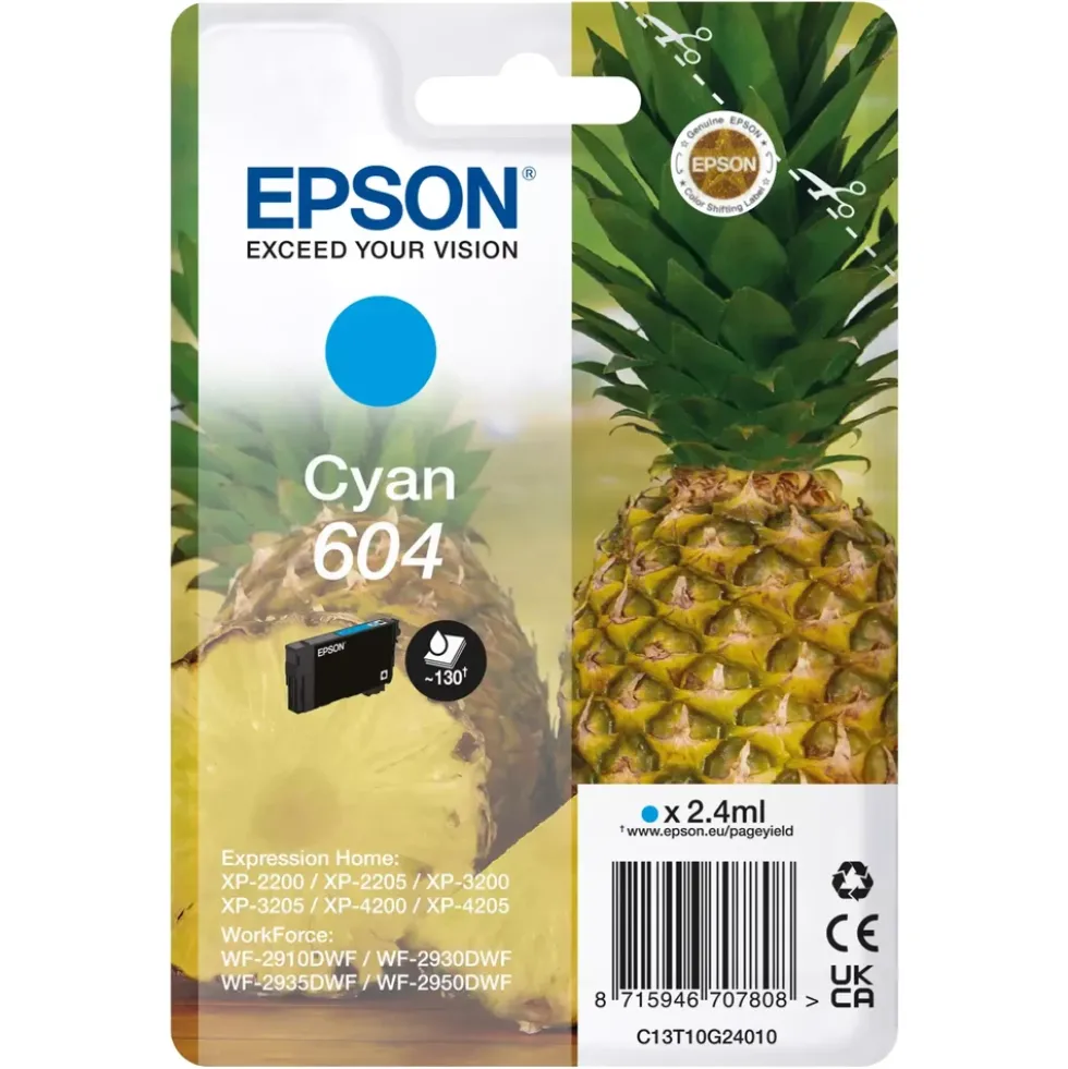 Epson 604 blekkpatron cyan (Ananas)
