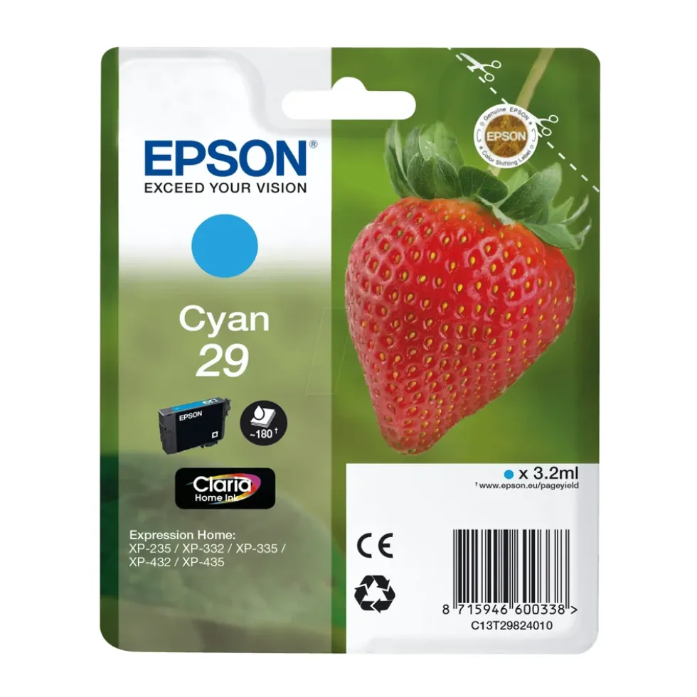 Epson T2982 blekkpatron, cyan