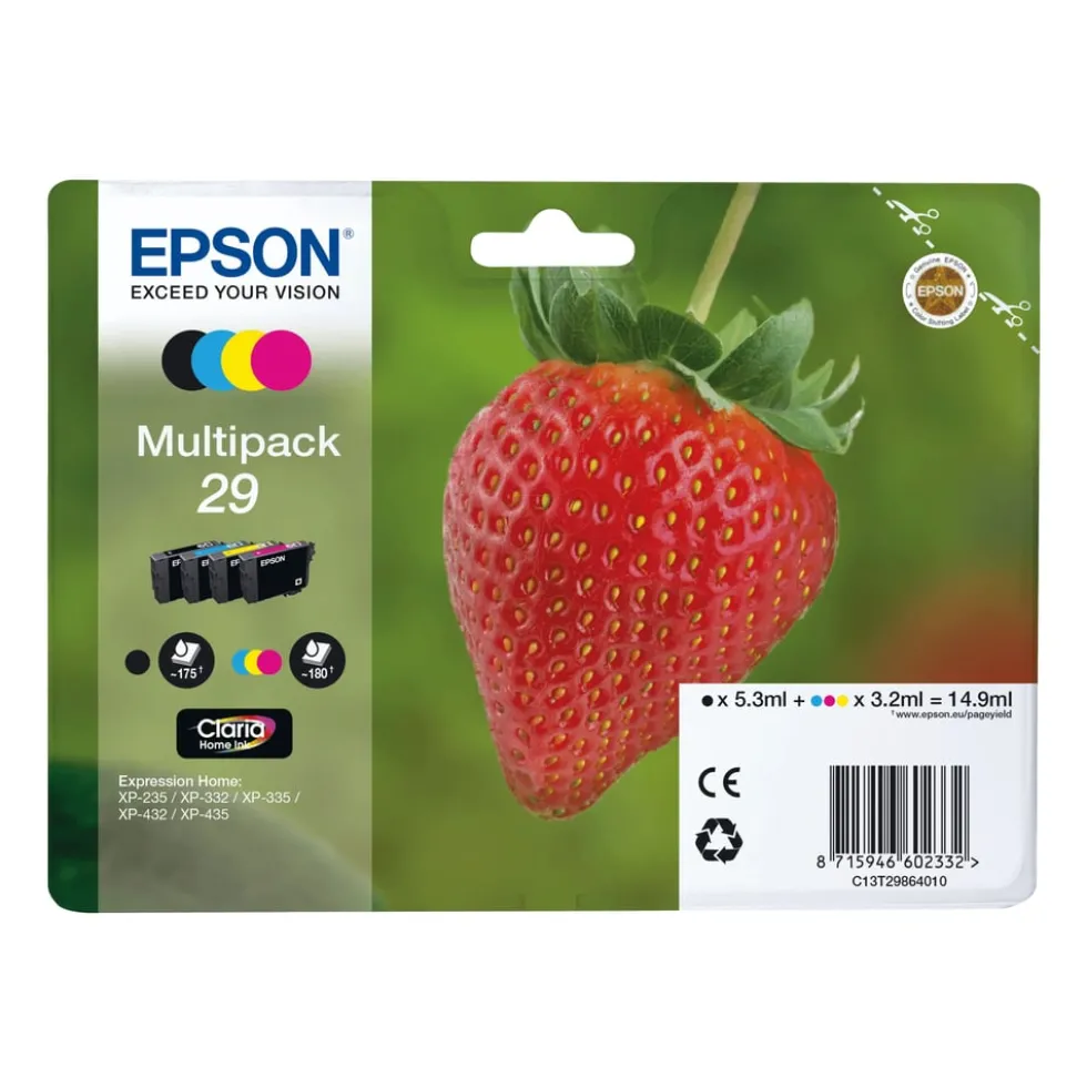 Epson T29 blekkpatron, 4-pk.