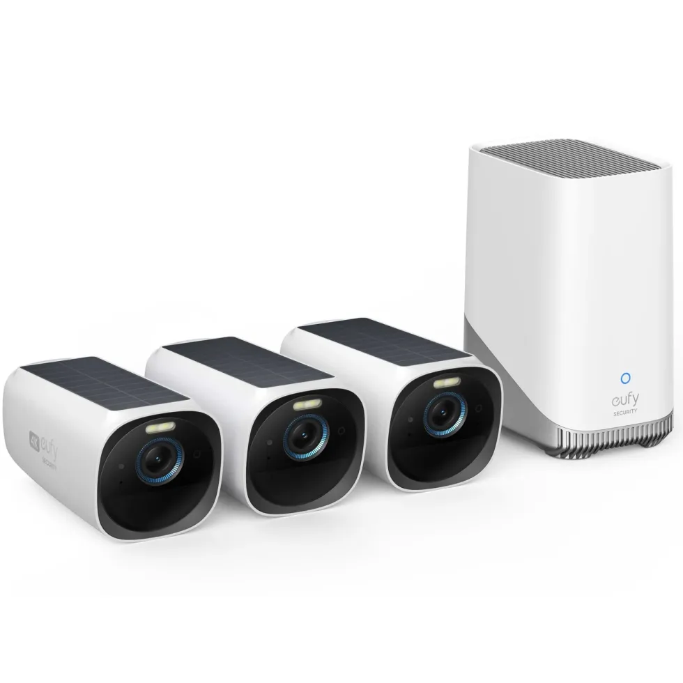 Eufy eufyCam 3 Overvåkingssystem med solpanel 3-pack