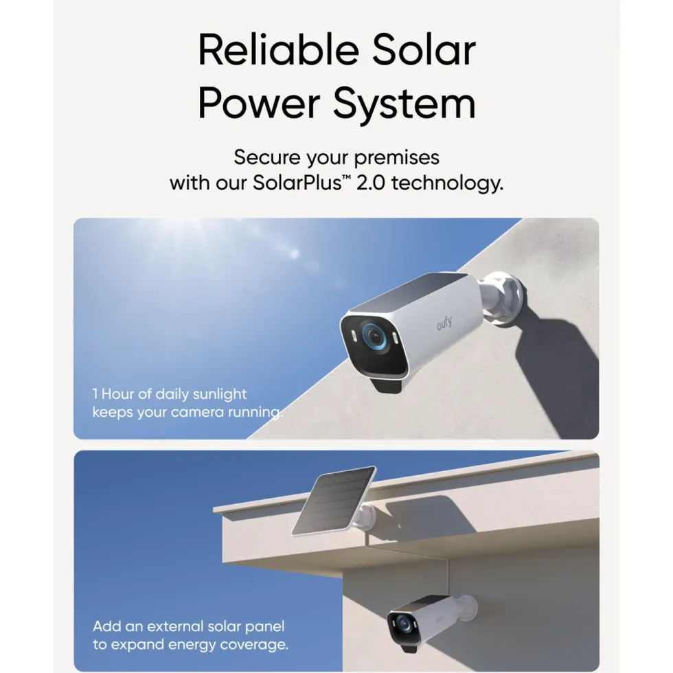 Eufy eufyCam S3 Pro Overvåkingssystem med solpanel 2-pack
