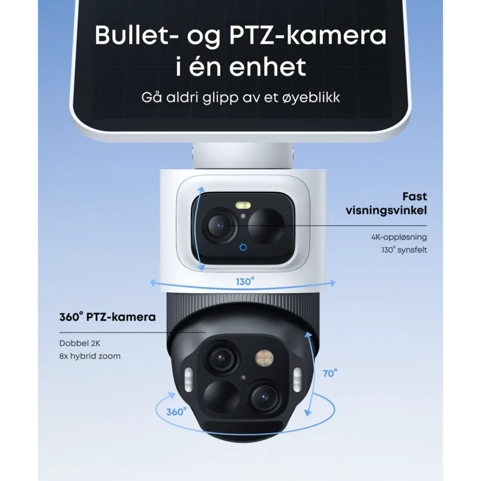 Eufy eufyCam S4 Solo 3-i-1 overvåkingskamera med solpanel