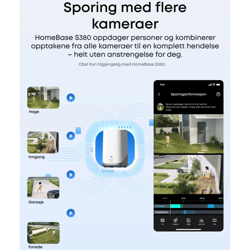 Eufy eufyCam S4 Solo 3-i-1 overvåkingskamera med solpanel