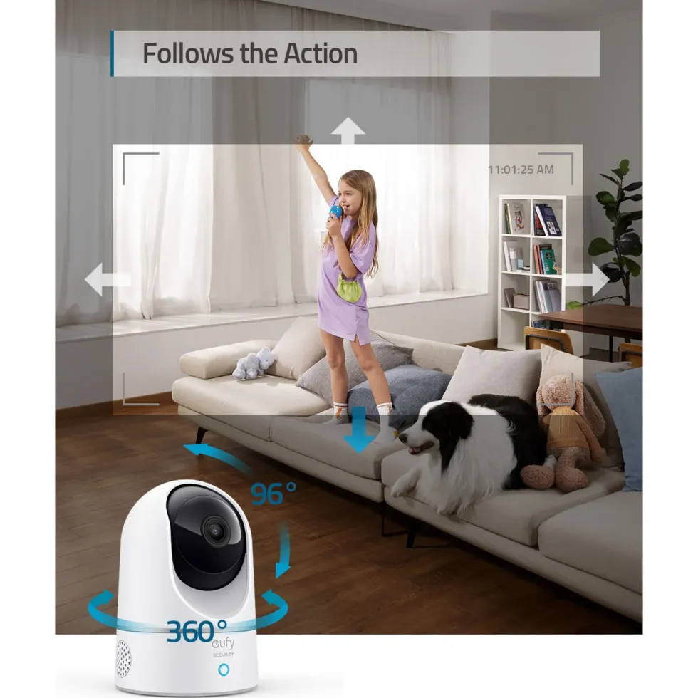 Eufy Indoor Cam 2K Pan & Tilt Overvåkingskamera innendørs