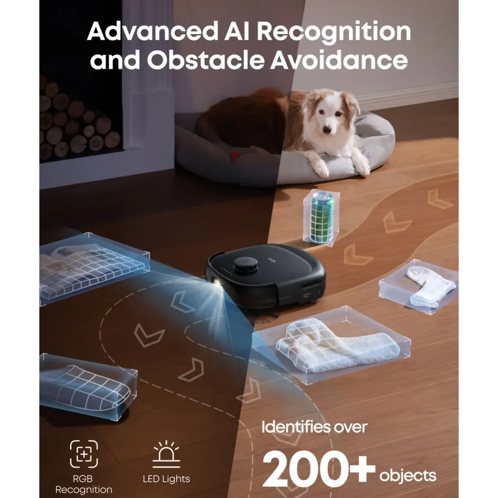 Eufy Omni E28 robotstøvsuger med mopp og basestasjon Svart