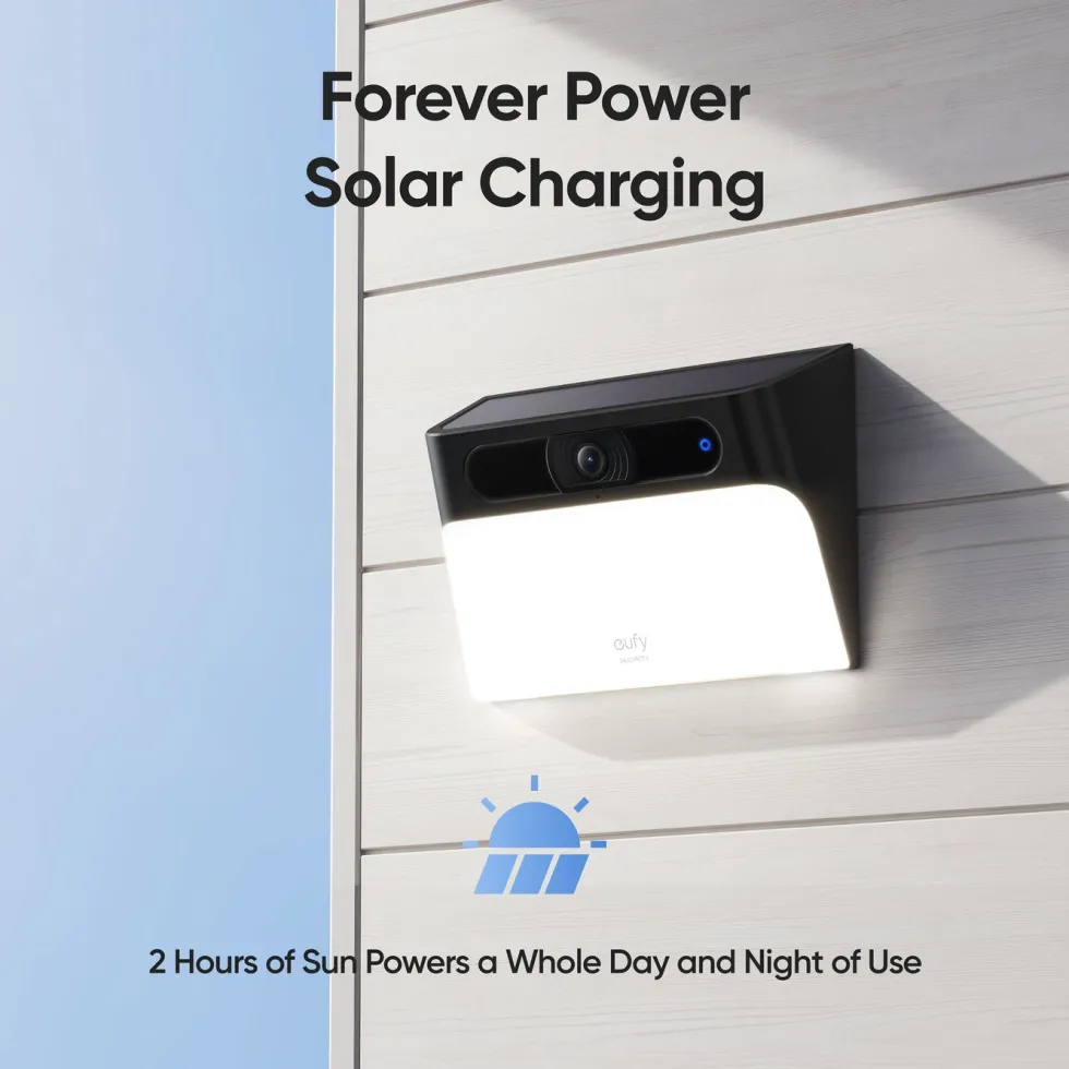 Eufy Solcelledrevet vegglampe med kamera S120