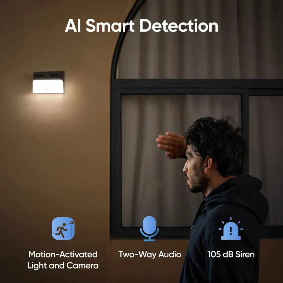 Eufy Solcelledrevet vegglampe med kamera S120