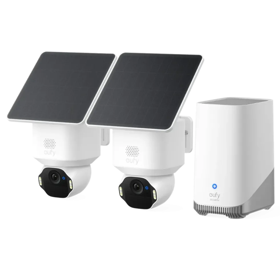 Eufy SoloCam E42 4K-overvåkingskamera 2-pack med HomeBase S380