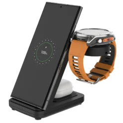 Fixed 3-in-1 Trådløs Ladestasjon for Garmin - Svart