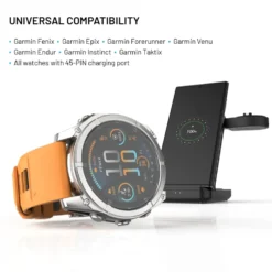 Fixed 3-in-1 Trådløs Ladestasjon for Garmin - Svart