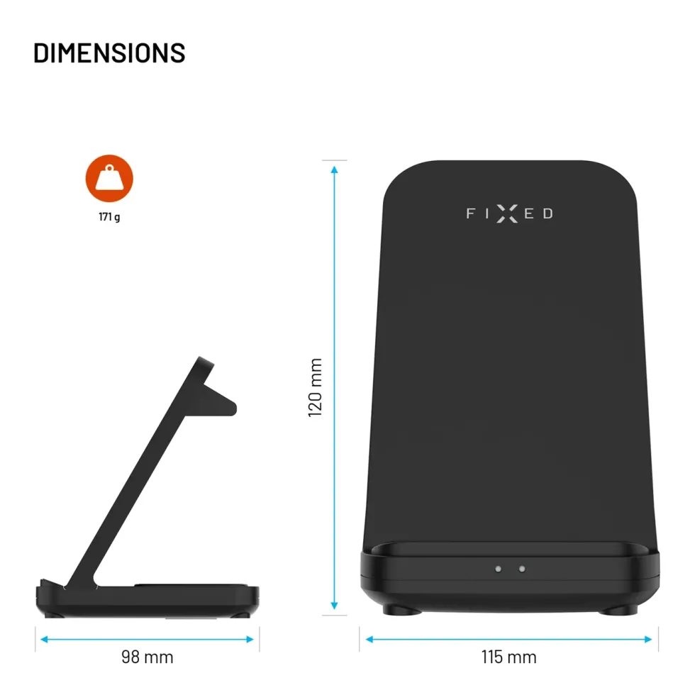 Fixed 3-in-1 Trådløs Ladestasjon for Garmin - Svart