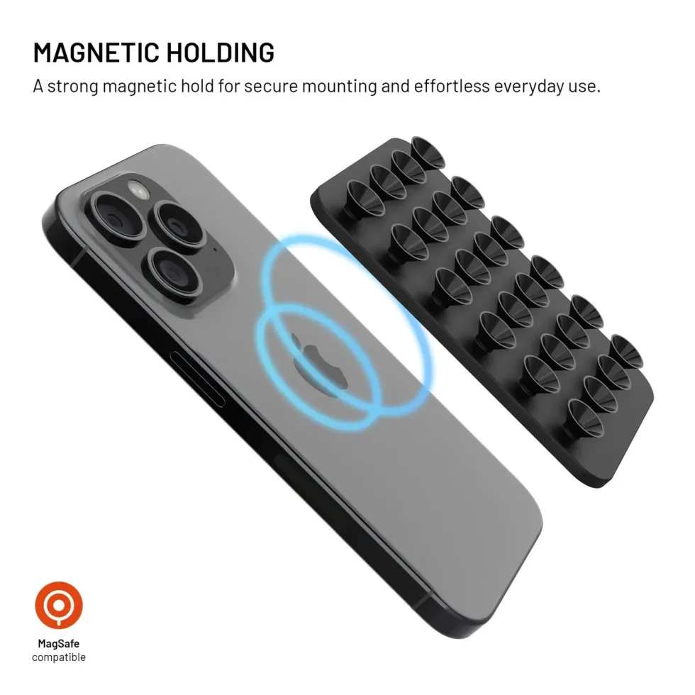 Fixed MagMate MagSafe sugekoppfeste med magnetfeste Svart