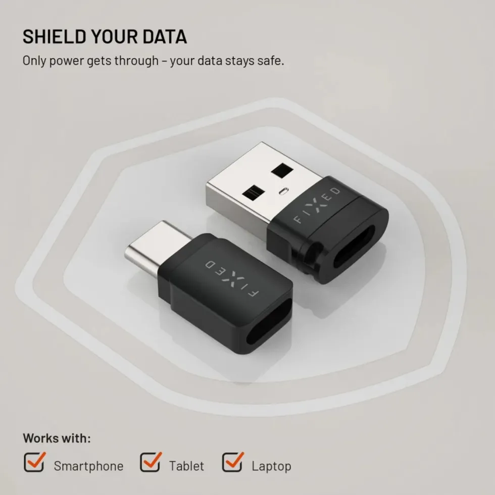 Fixed USB-datablokkerer 2-pakk (USB-A/USB-C)
