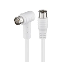 F-kabel Hvit vinklett 2,5 m