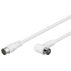 F-kabel Hvit vinklett 2,5 m