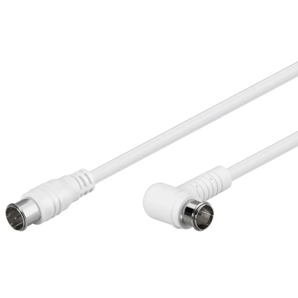 F-kabel Hvit vinklett 2,5 m