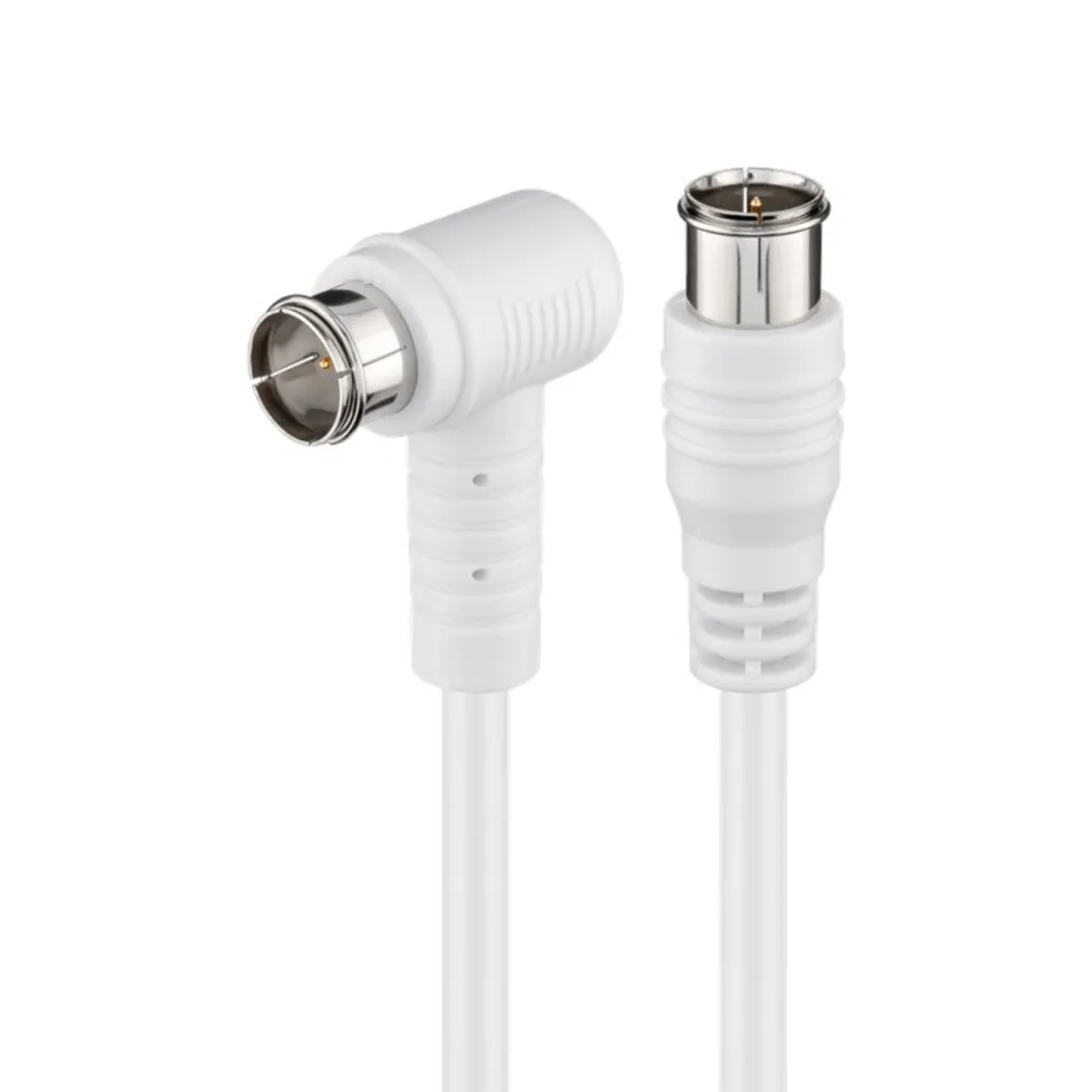 F-kabel Hvit vinklett 2,5 m