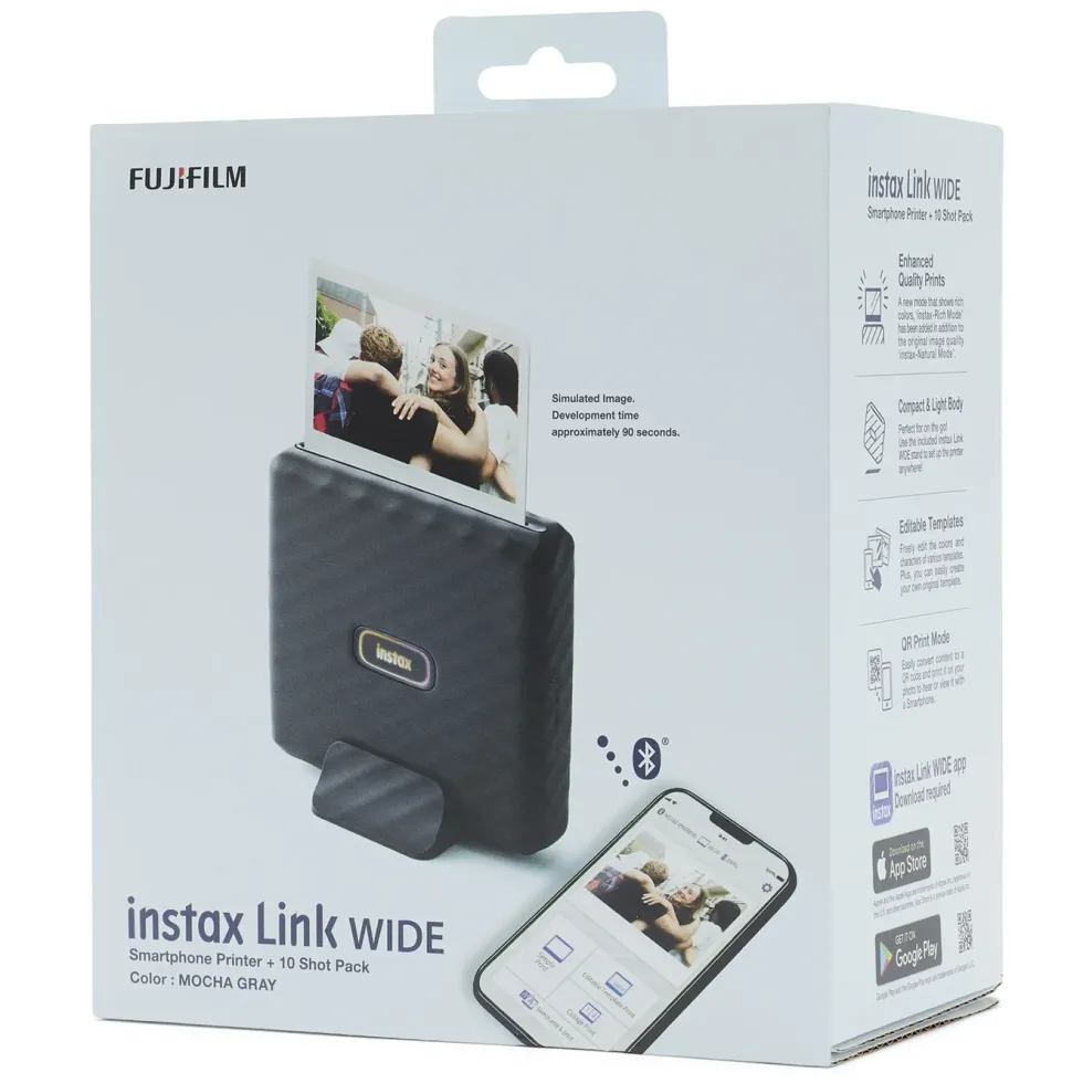 Fujifilm instax Link WIDE grå inkludert 10-pk. film