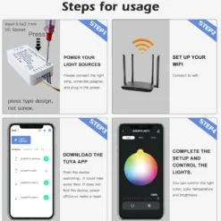 Gledopto RGB+CCT Wifi-kontroller for LED-list