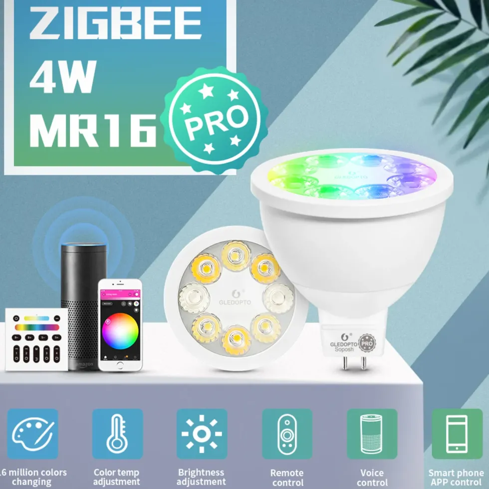 Gledopto Smart MR16 12 V LED-pære RGB+CCT 250 lm