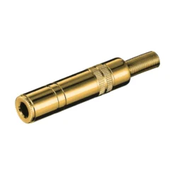 Gullbelagt 6,3 mm-kontakt, hunn, stereo