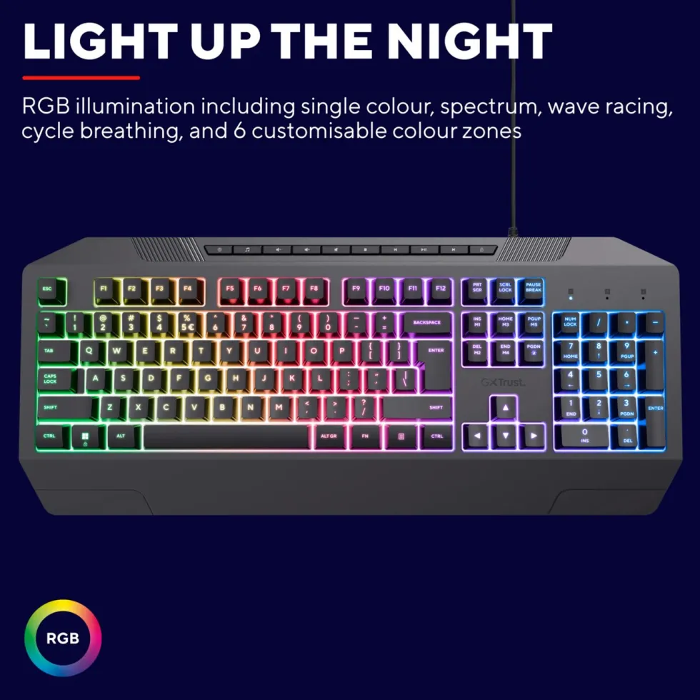 GXTrust GXT 836 Evocx RGB gamingtastatur