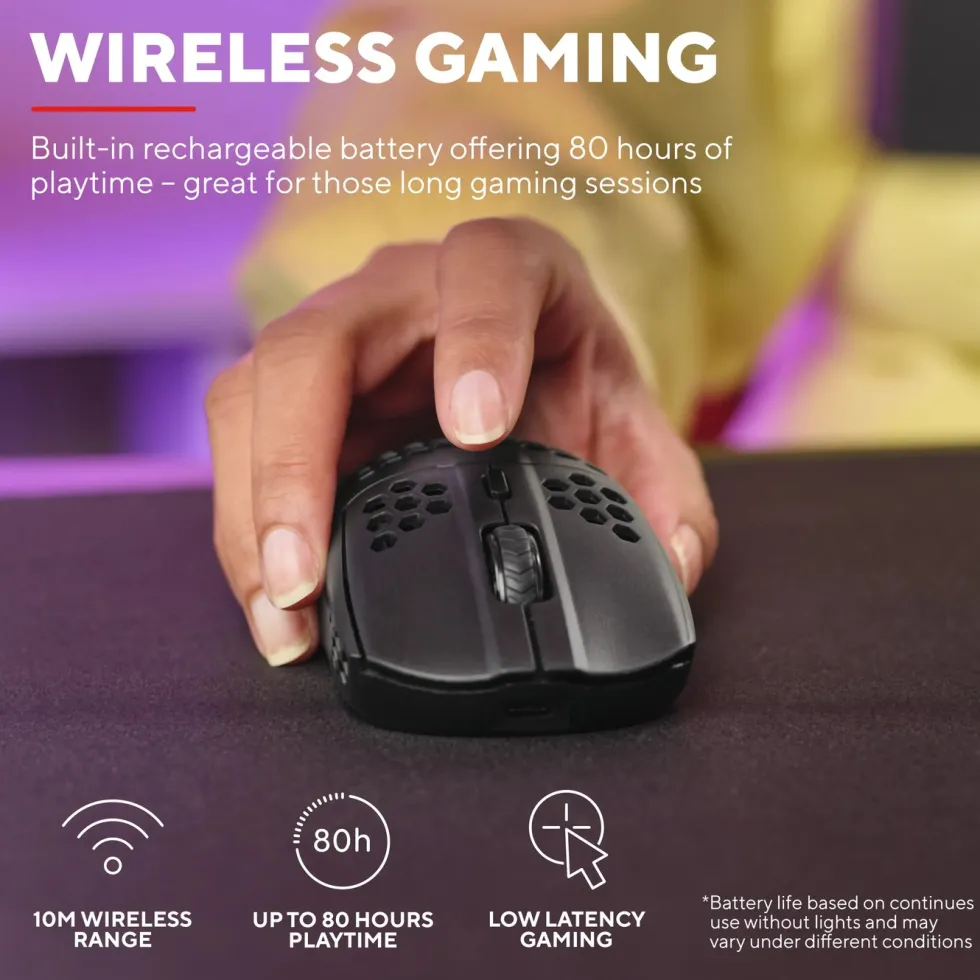 GXTrust GXT929 Helox Ultra-lightweight Wireless Gaming Mouse Svart